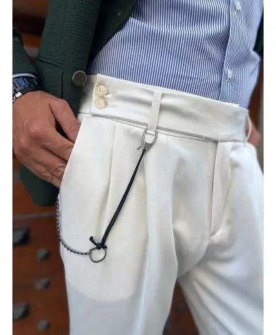 Pantaloni bianchi, invernali - Cropped