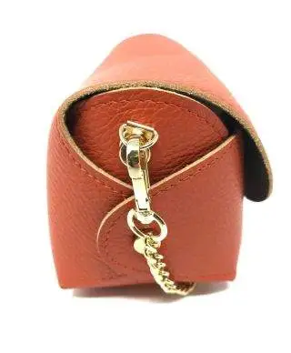 Borsa donna Bell - Pochette Arancione - Vera pelle - Tracolla