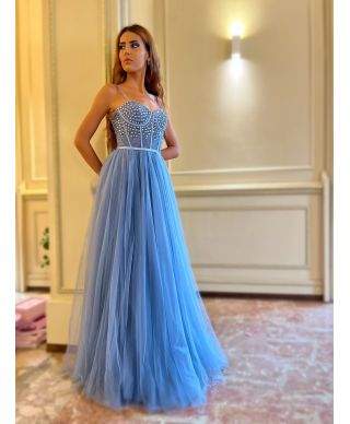 Vestito da cerimonia - Elegante - Azzurro
