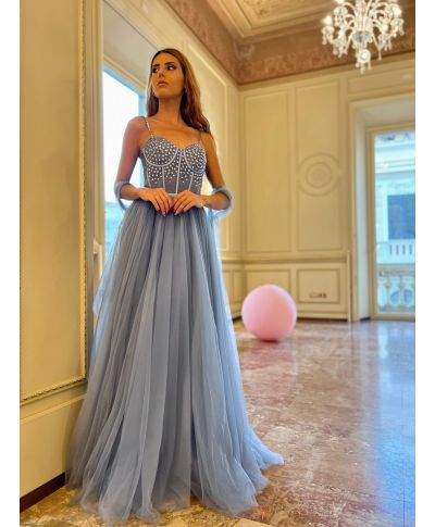 Vestito da cerimonia - Elegante - Azzurro