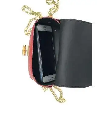 Borsa donna Bell - Pochette Arancione - Vera pelle - Tracolla