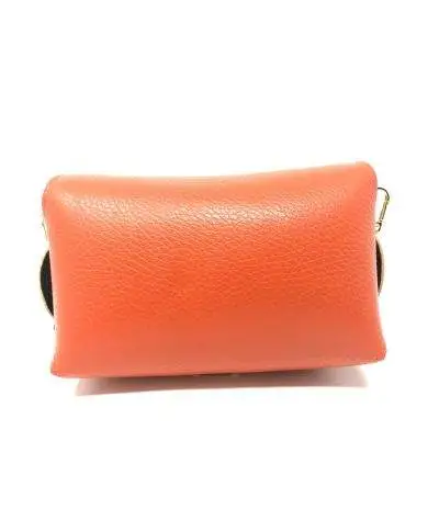 Borsa donna Bell - Pochette Arancione - Vera pelle - Tracolla