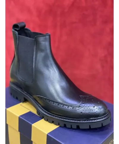 Stivaletti uomo - Stivaletti Chelsea - Pelle - Colore - Blu scuro - Made in Italy