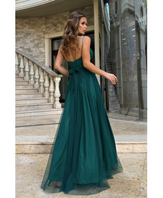 Elegante abito da sera, Lungo - Verde