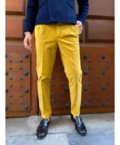 Pantaloni uomo, senape - Vita alta - Paul Miranda