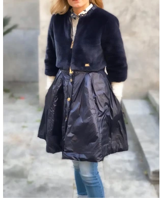 Roberta Biagi - Giubbotto nero - Scomponibile diventa Pellicciotto corto
