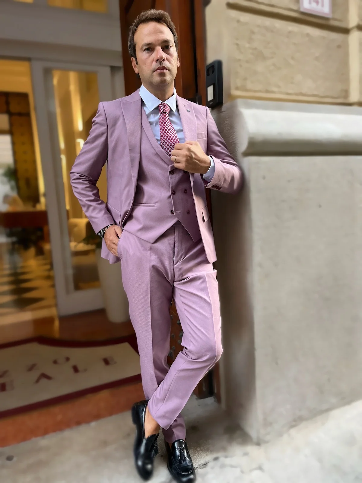 Giacca Doppiopetto Abito Uomo Cerimonia Doppiopetto Abito Da Uomo