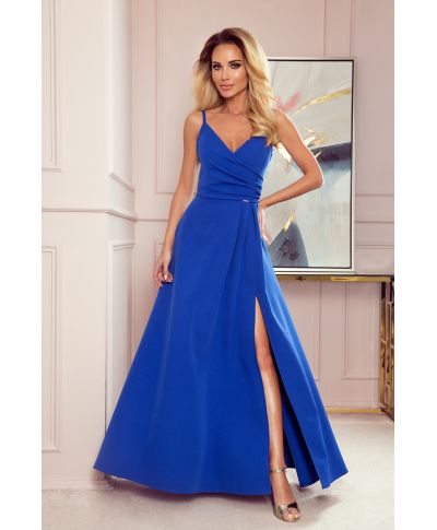  299-3 CHIARA elegancka maxi długa suknia na ramiączkach - CHABROWA 