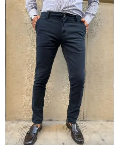Pantaloni uomo, blu - kej jey, Modello chinos