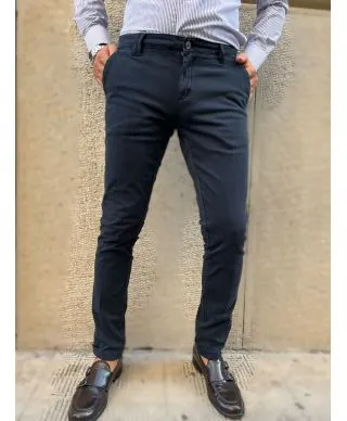 Pantaloni uomo, blu - kej jey, Modello chinos