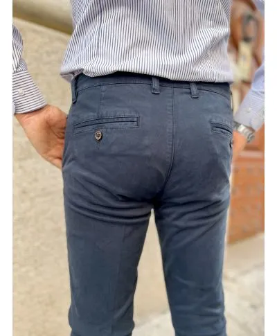 Pantaloni uomo, blu - kej jey, Modello chinos