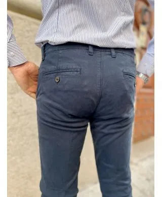 Pantaloni uomo, blu - kej jey, Modello chinos