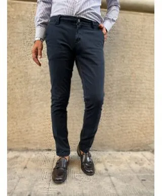Pantaloni uomo, blu - kej jey, Modello chinos