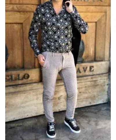 Pantaloni uomo beige, Paul Miranda - Velluto