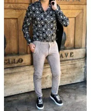 Pantaloni uomo beige, Paul Miranda - Velluto