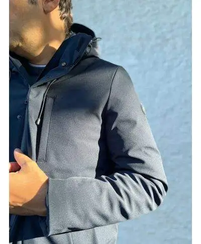 Giubbotto invernale uomo, con cappuccio - Colore Blu - Key jey