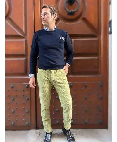 Pantaloni uomo in velluto - Verde bosco