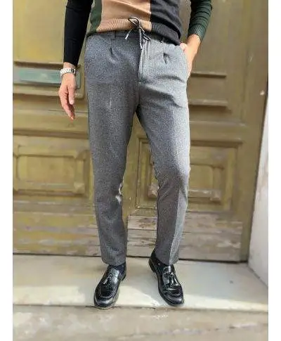 Pantaloni uomo, con coulisse - Colore Grigi melange - Key Jey