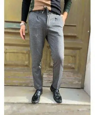 Pantaloni uomo, con coulisse - Colore Grigi melange - Key Jey