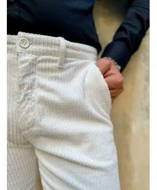 Pantaloni in velluto bianco, Slim - Paul Miranda