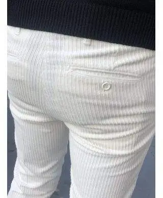 Pantaloni in velluto bianco, Slim - Paul Miranda