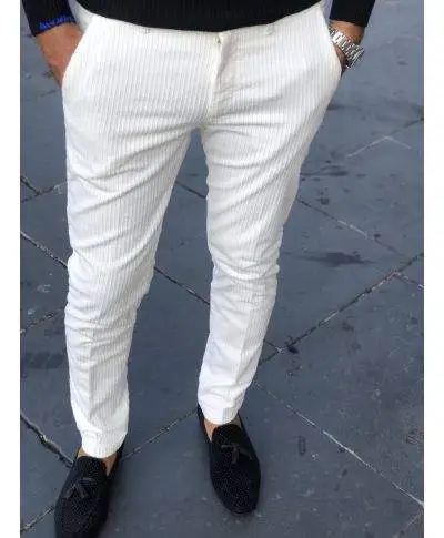 Pantaloni in velluto bianco, Slim - Paul Miranda
