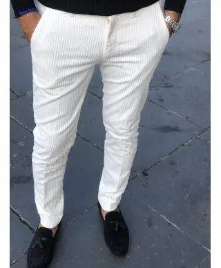 Pantaloni in velluto bianco, Slim - Paul Miranda