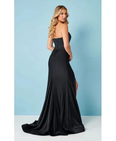 Vestito a sirena - Da cerimonia - spacco sul la coscia - Colore nero
