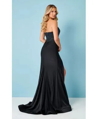 Vestito a sirena - Da cerimonia - spacco sul la coscia - Colore nero