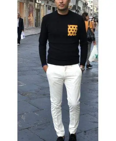 Pantaloni in velluto bianco, Slim - Paul Miranda