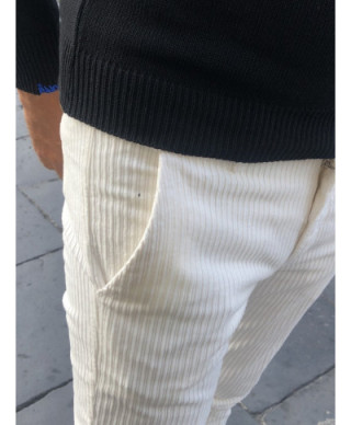 Pantaloni in velluto bianco, Slim - Paul Miranda