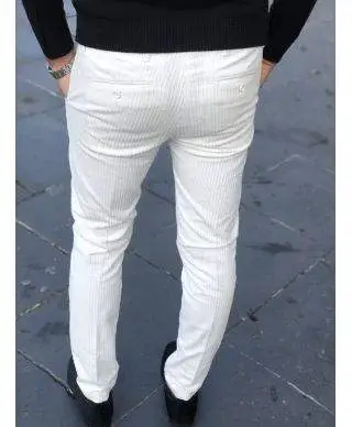 Pantaloni in velluto bianco, Slim - Paul Miranda