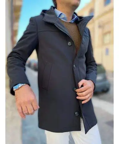 Trench con cappuccio, nero - Made in Italy - Gogolfun.it