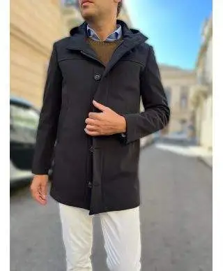 Trench con cappuccio, nero - Autunno Inverno - Made in Italy