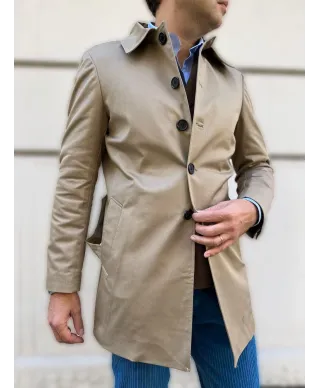 Trench uomo beige, con cintura - Paul Miranda