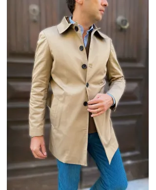 Trench uomo beige, con cintura - Paul Miranda