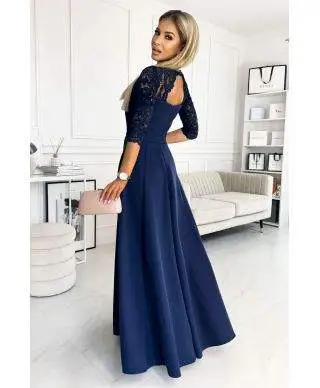 Abito da cerimonia blu notte elegante - Amber - Cerimonia donna - Gogolfun.it