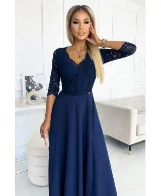 Abito da cerimonia blu notte elegante - Amber - Cerimonia donna - Gogolfun.it