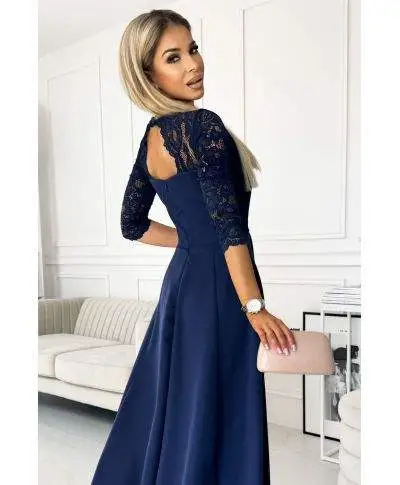 Abito da cerimonia blu notte elegante - Amber - Cerimonia donna - Gogolfun.it