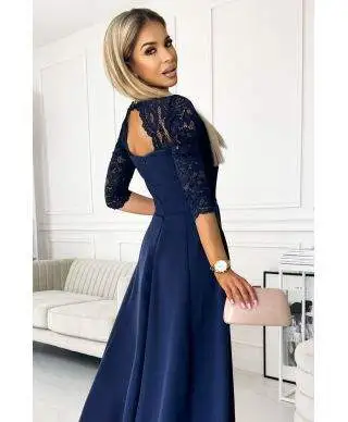 Abito da cerimonia blu notte elegante - Amber - Cerimonia donna - Gogolfun.it