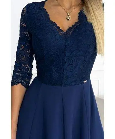 Abito da cerimonia blu notte elegante - Amber - Cerimonia donna - Gogolfun.it