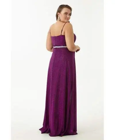 Vestito lungo elegante Carly - Tessuto brillantinato - Taglie forti