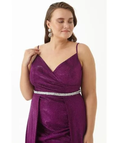 Vestito lungo elegante Carly - Tessuto brillantinato - Taglie forti