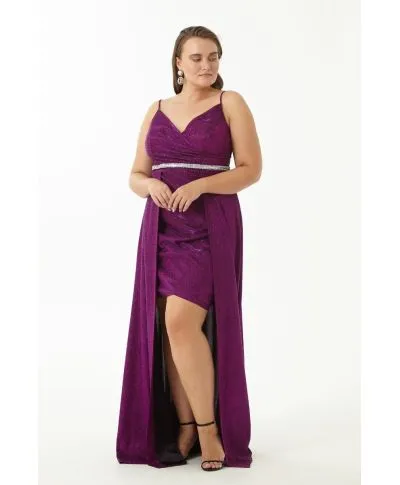 Vestito lungo elegante Carly - Tessuto brillantinato - Taglie forti
