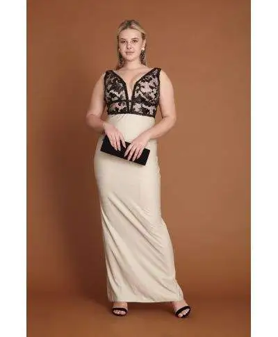 Vestito lungo elegante Joy - Tessuto brillantinato - Taglie forti