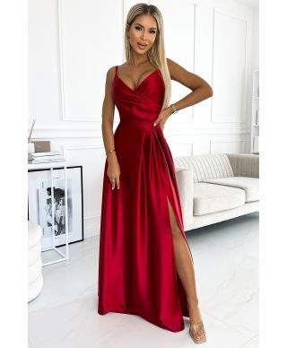 Vestito lungo elegante rosso - Chiara - Vestiti eleganti semplici - Gogolfun.it