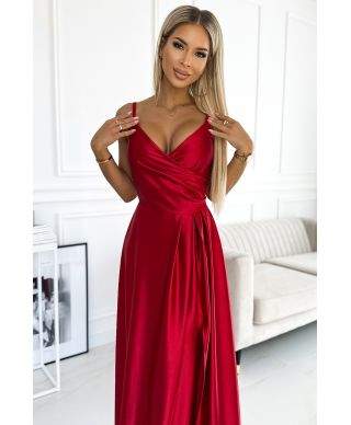 Vestito lungo elegante rosso - Chiara - Vestiti eleganti semplici - Gogolfun.it