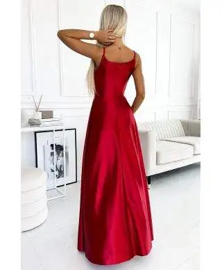 Vestito lungo elegante rosso - Chiara - Vestiti eleganti semplici - Gogolfun.it