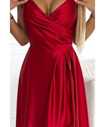 Vestito lungo elegante rosso - Chiara - Vestiti eleganti semplici - Gogolfun.it