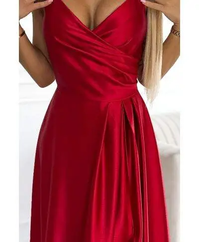 Vestito lungo elegante rosso - Chiara - Vestiti eleganti semplici - Gogolfun.it